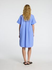 COTTON SHIRT DRESS, Cornflower Blue, highres