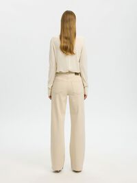 HIGH WAIST WIDE LEG JEANS, Ecru, highres