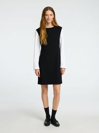 TAILLEUR ROBE SANS MANCHES, Black, highres