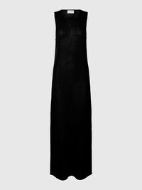 VISCOSE BLEND KNITTED MAXI DRESS, Black, highres