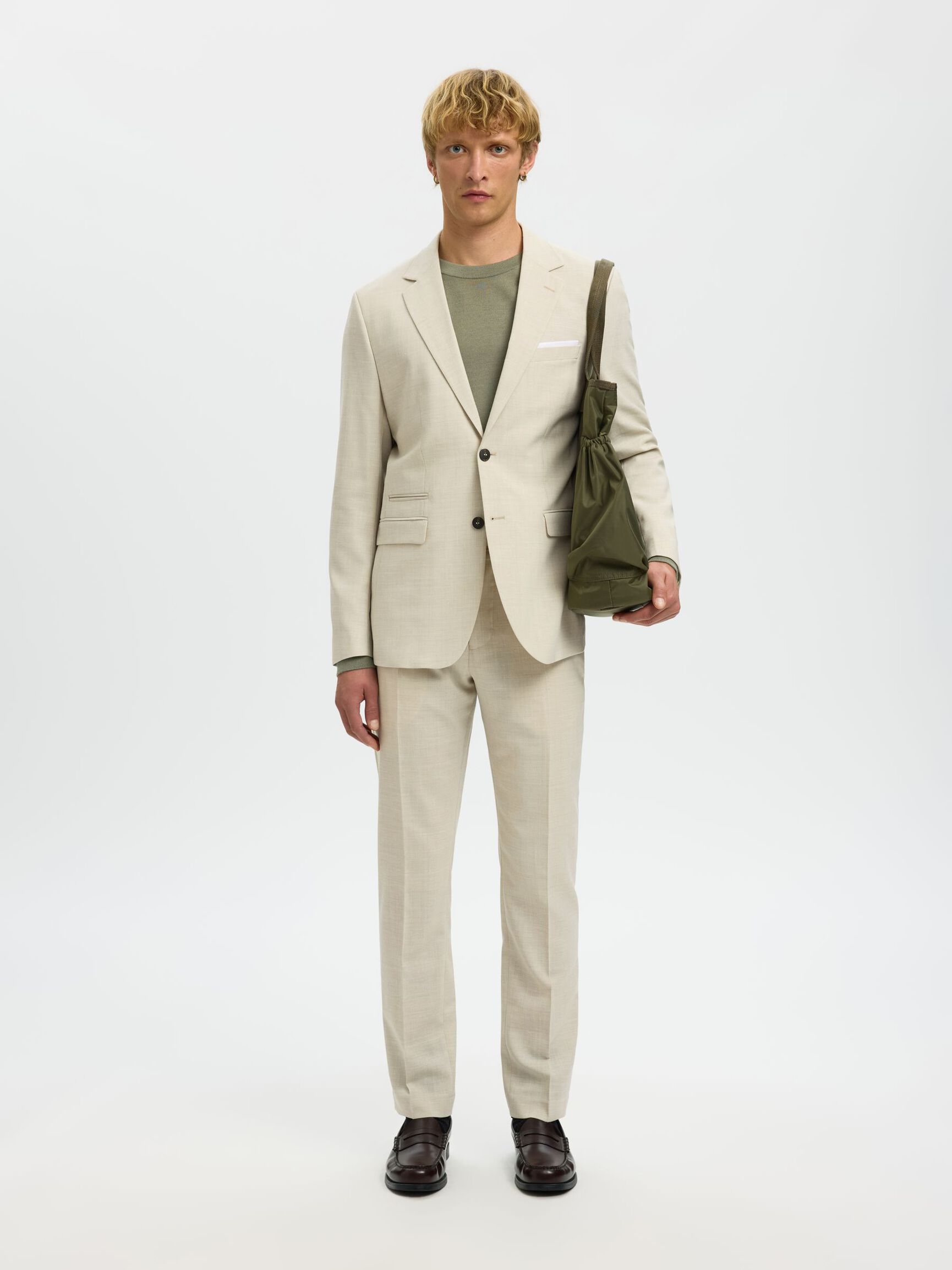 COUPE SLIM PANTALON DE COSTUME, Egret, highres