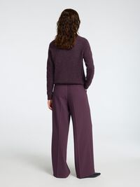 WOVEN WIDE-LEG TROUSERS, Plum Perfect, highres
