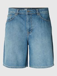 LOOSE FIT DENIM SHORTS, Medium Blue Denim, highres
