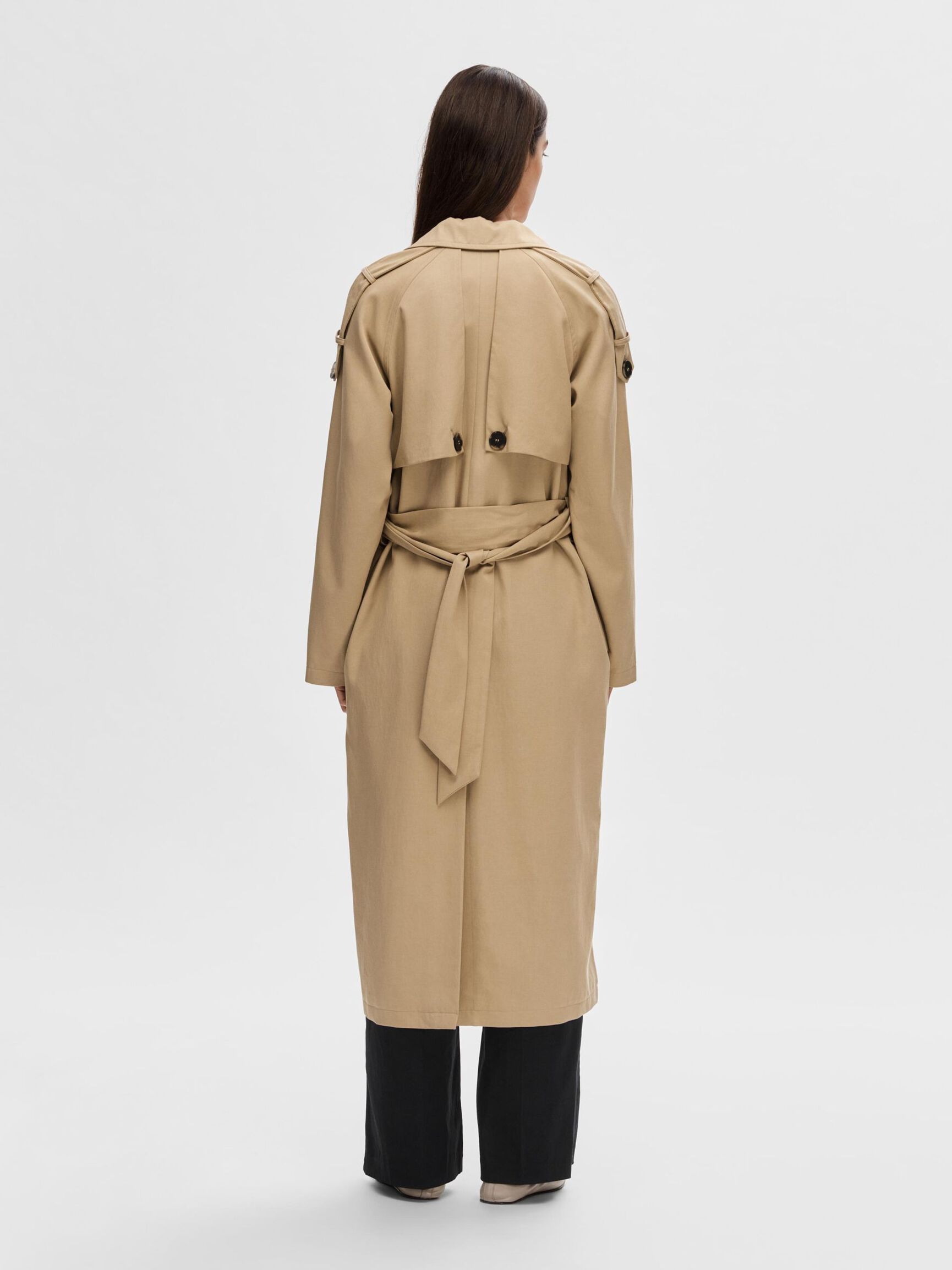 DOUBLE BREASTED TRENCHCOAT, Cornstalk, highres