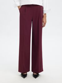 GEWEVEN WIDE LEG BROEK, Fig, highres