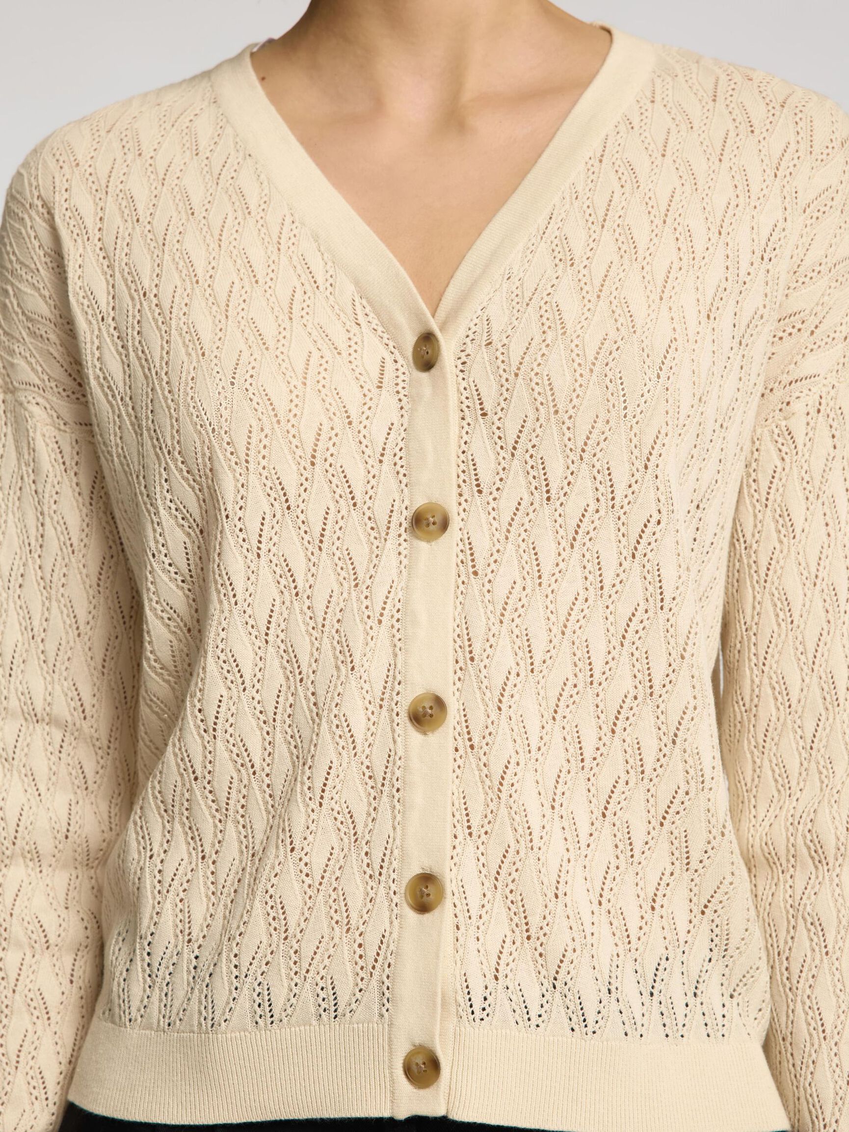 STRUCTURED  CARDIGAN, Birch, highres