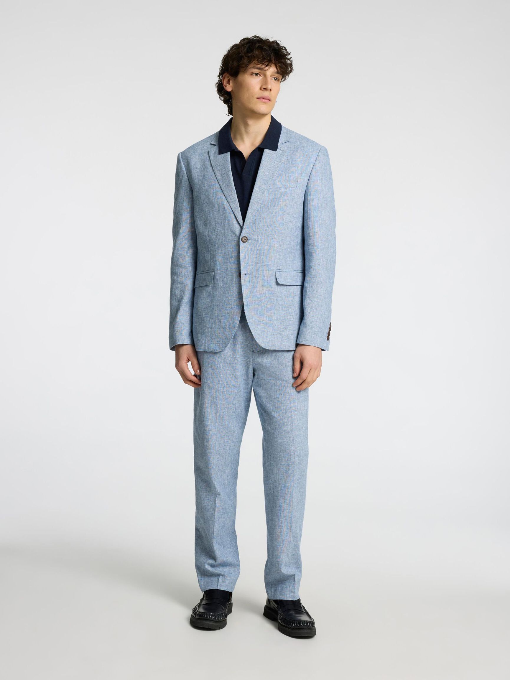 REGULAR FIT SINGLE-BREASTED BLAZER, Light Blue, highres