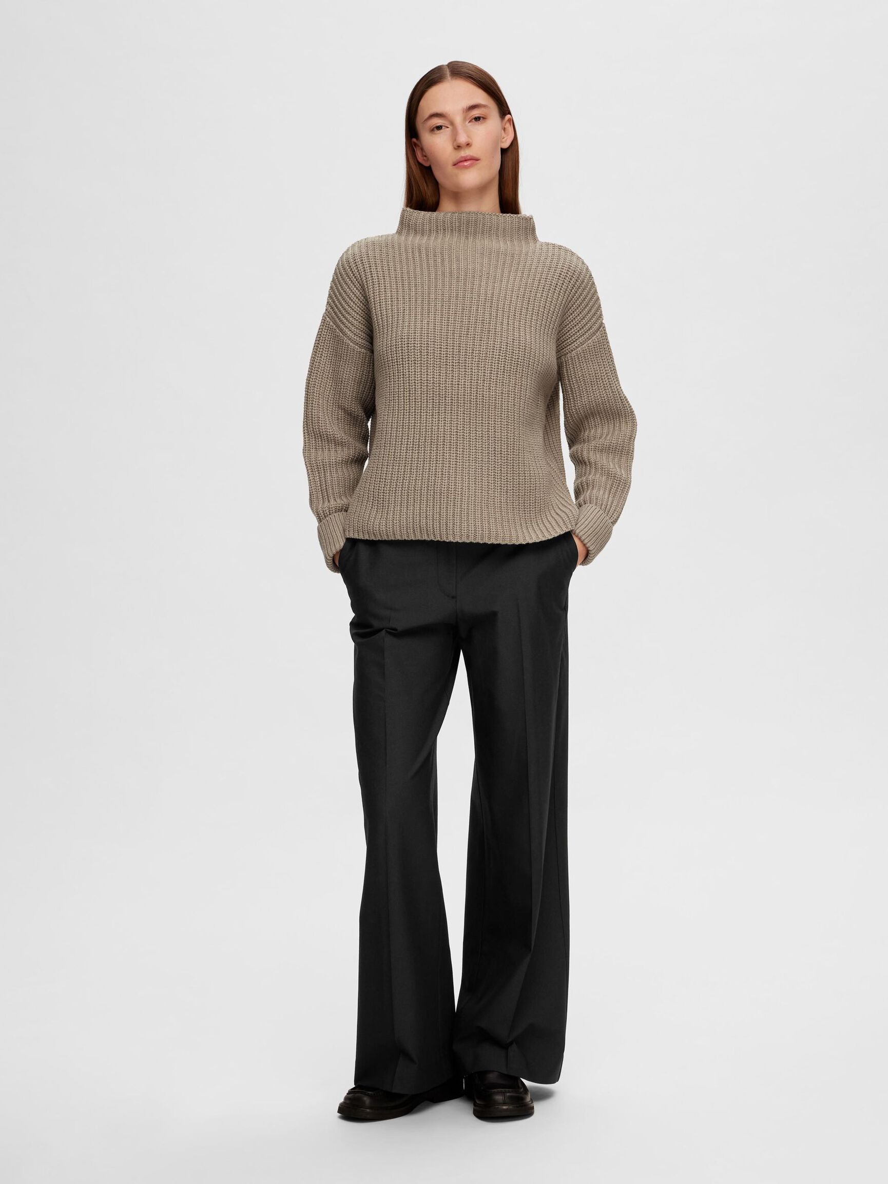 OVERSIZED JUMPER, Greige, highres