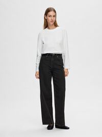 LONG-SLEEVED BOXY T-SHIRT, Bright White, highres