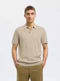 Selected KNITTED POLO SHIRT, Oatmeal, highres - 16092437_Oatmeal_1078017_003.jpg