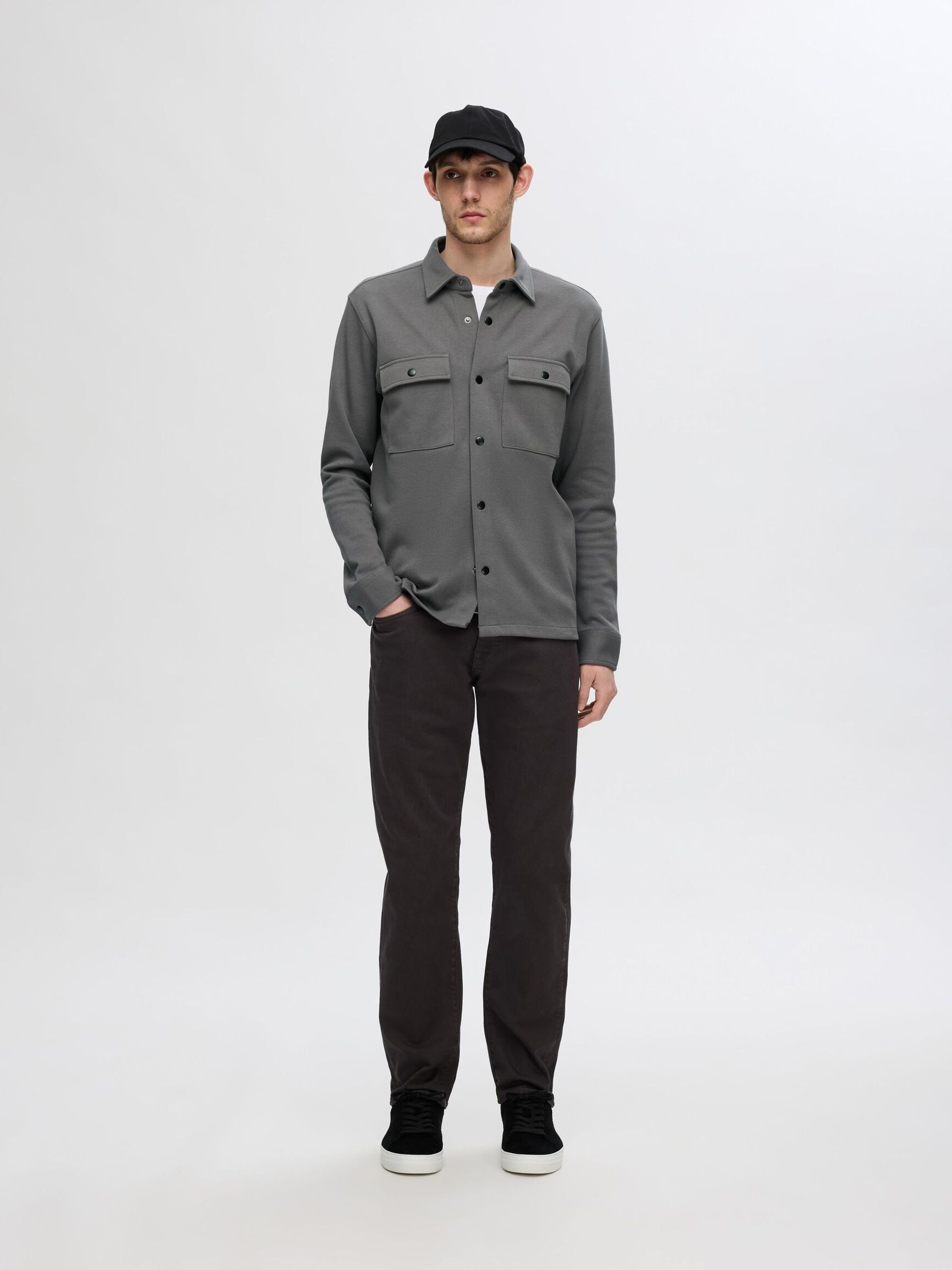 KLASSISK OVERSHIRT, Granite Grey, highres