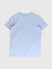 STRIPED COTTON T-SHIRT, Cashmere Blue, highres