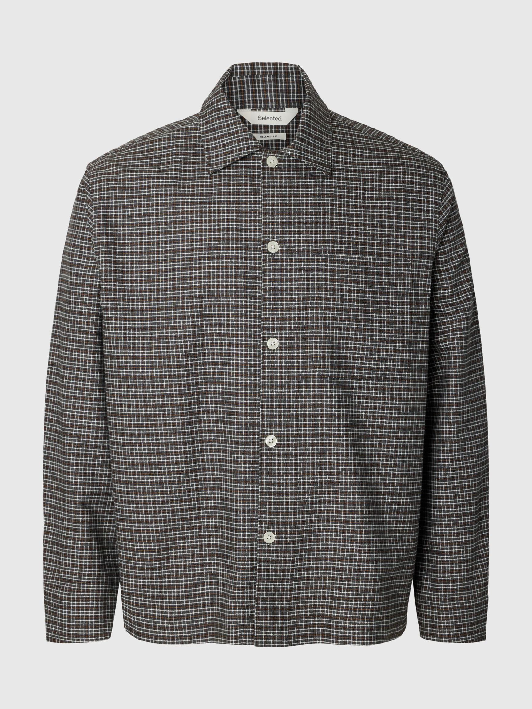 CORTE RELAJADO, EN ALGODÓN CAMISA, Dark Shadow, highres