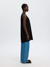 MINI ROBE SANS MANCHES, Black, highres