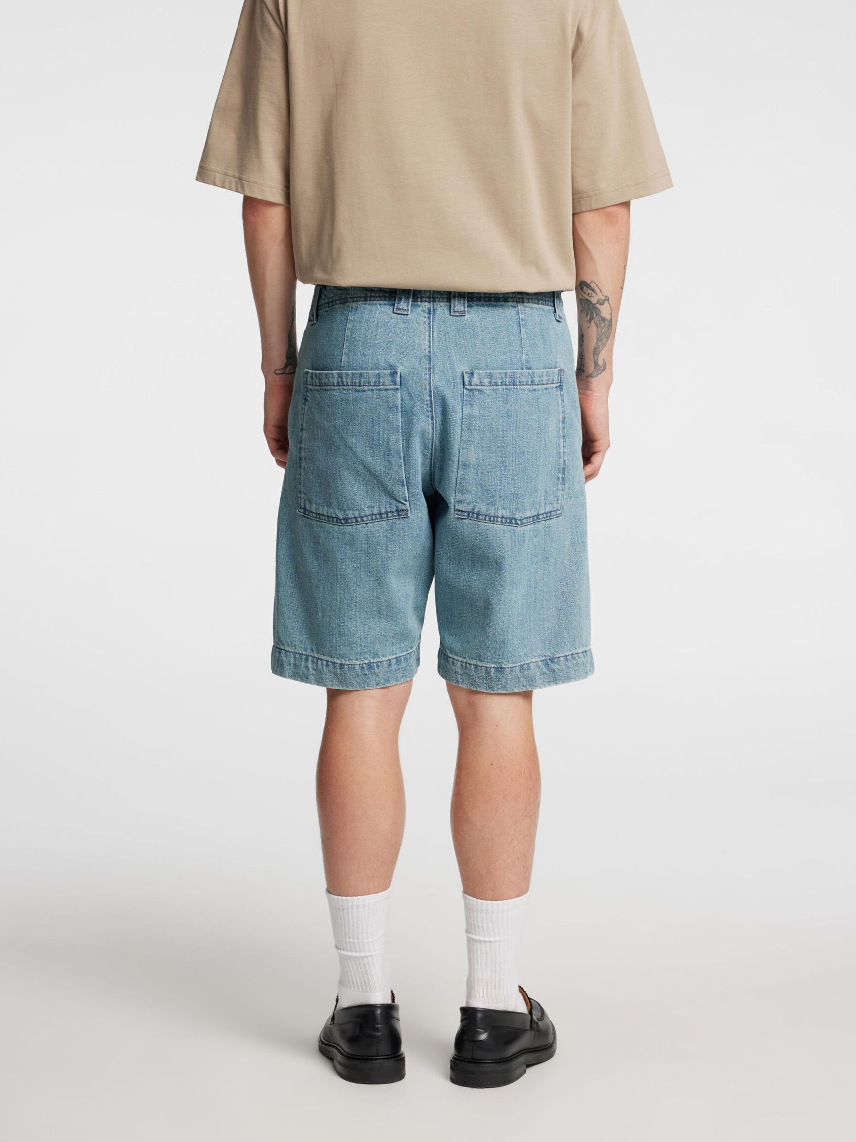 SELVEDGE DENIM SHORTS, Light Blue, highres