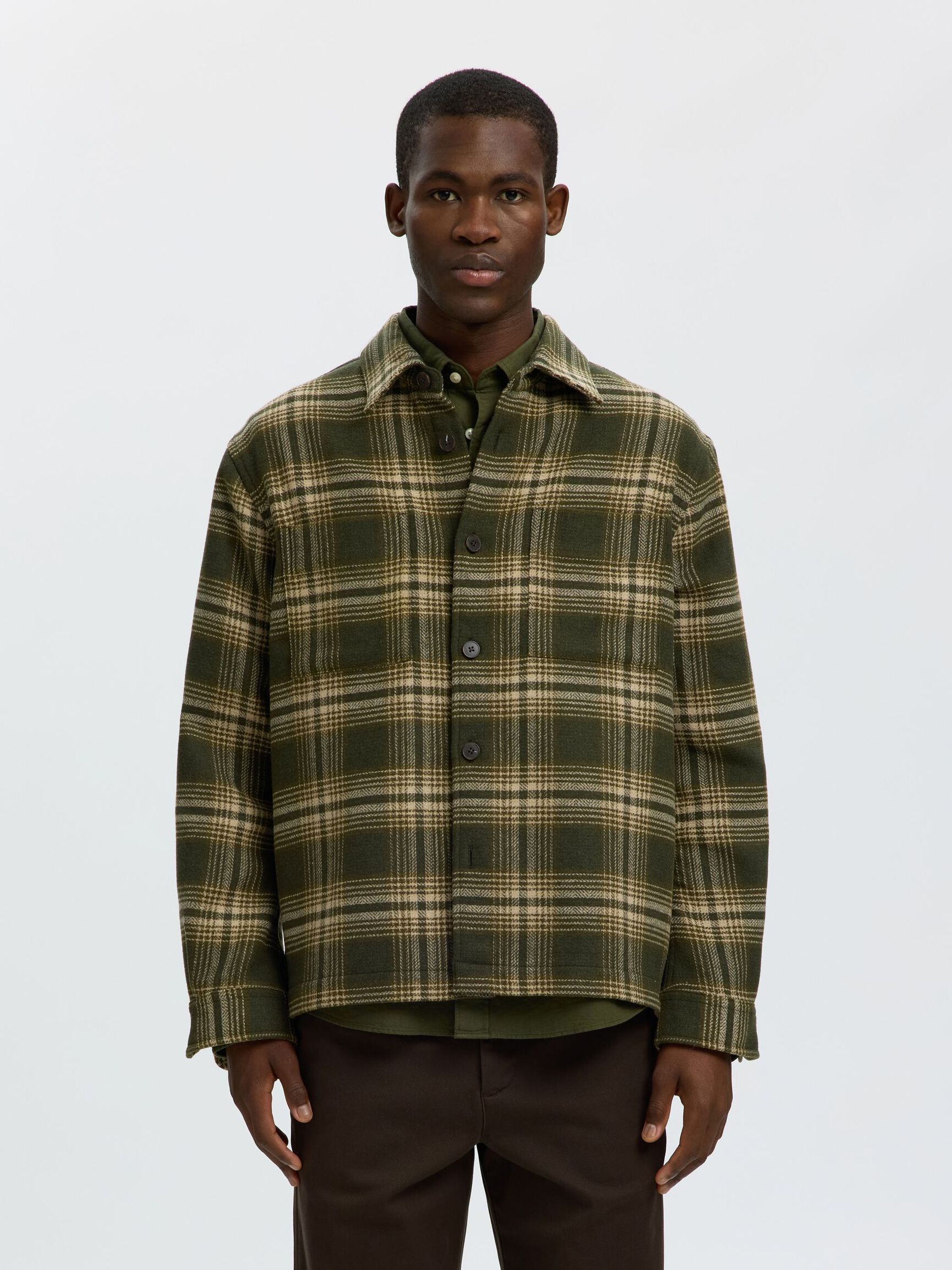 REGULAR FIT OVERSHIRT, Forest Night, highres