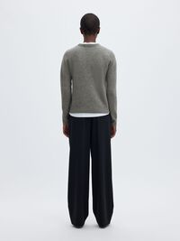 KASJMIR STRIKKET PULLOVER, Light Grey Melange, highres