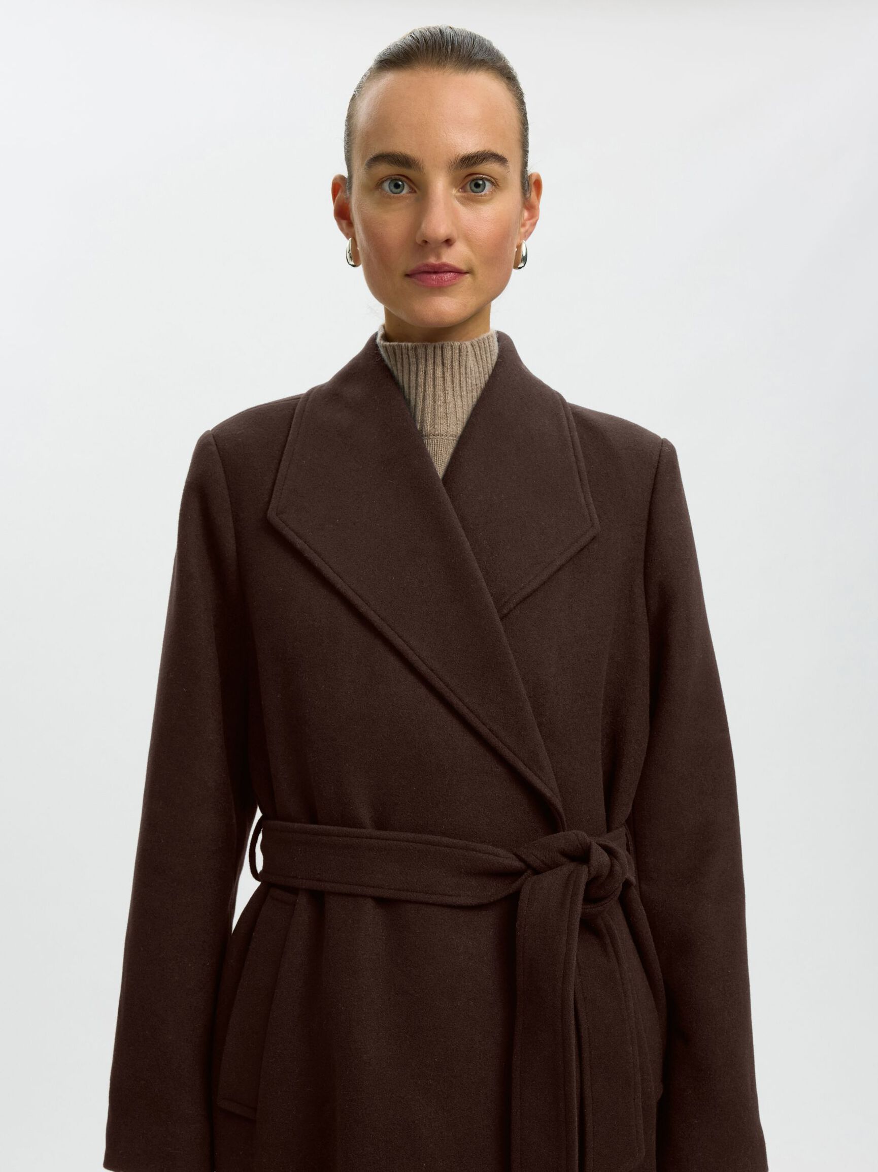 WOOL BLEND LONG COAT, Delicioso, highres