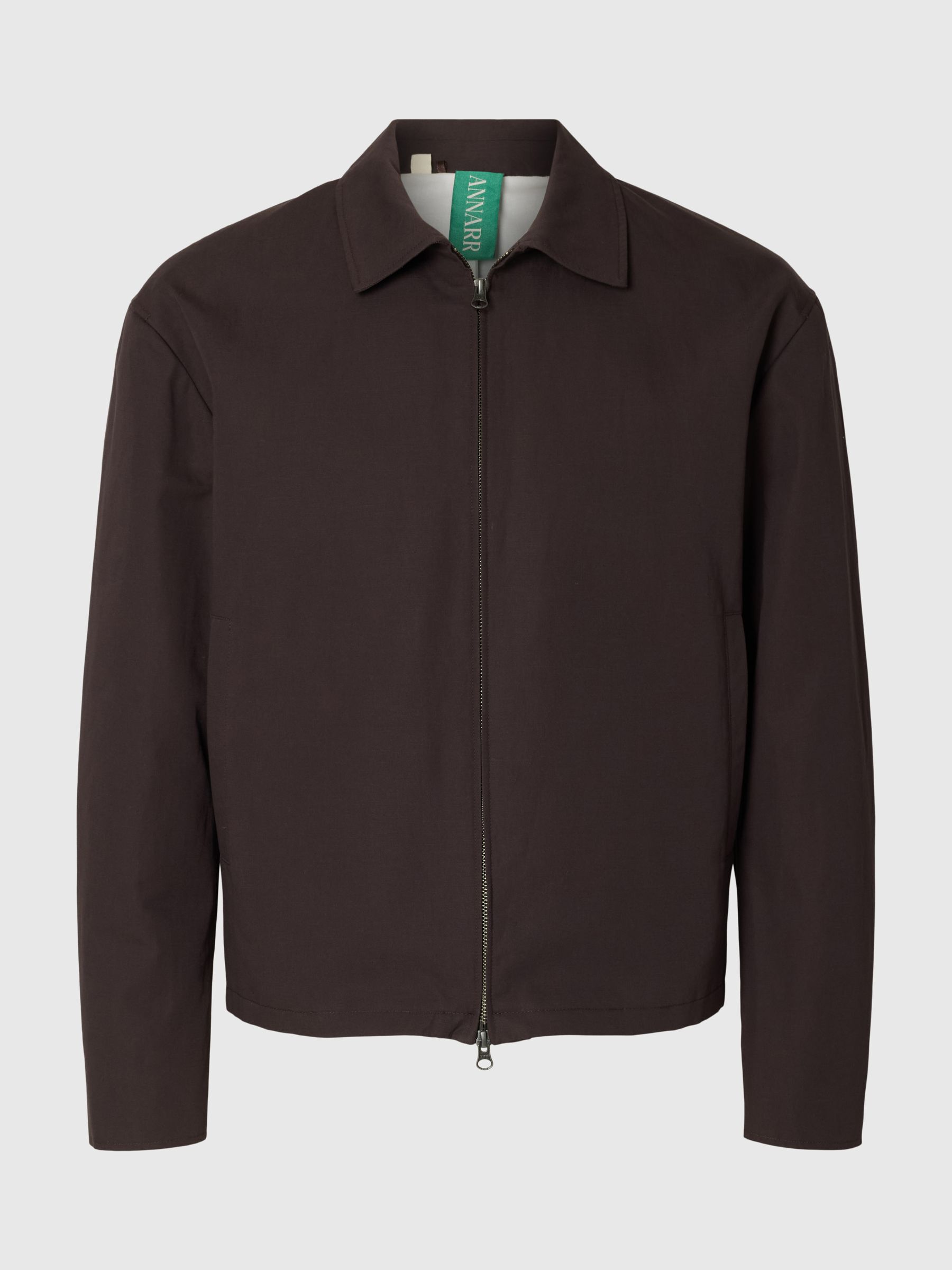 LINEN BLEND OVERSHIRT, Licorice, highres