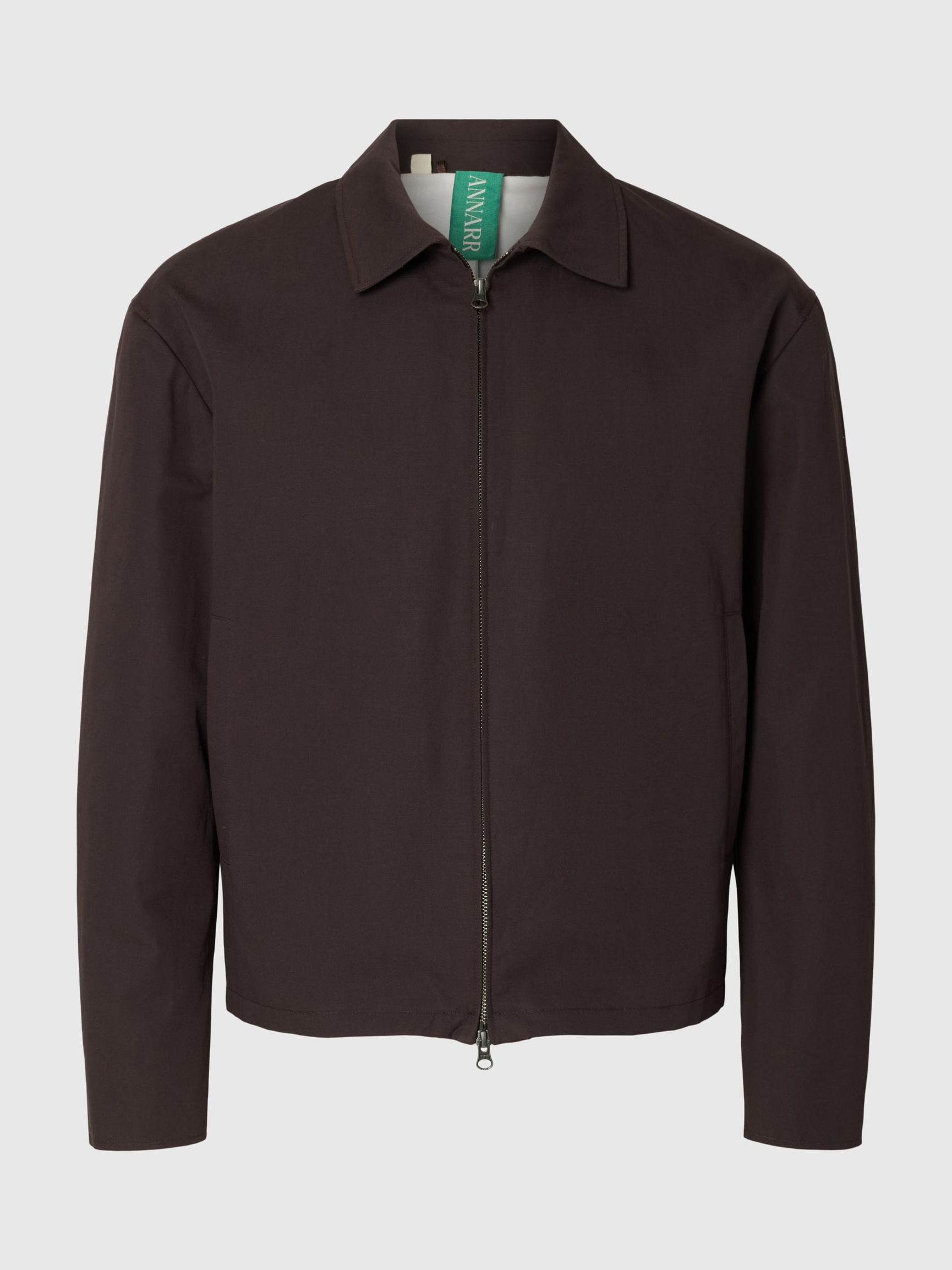 LINEN BLEND OVERSHIRT, Licorice, highres
