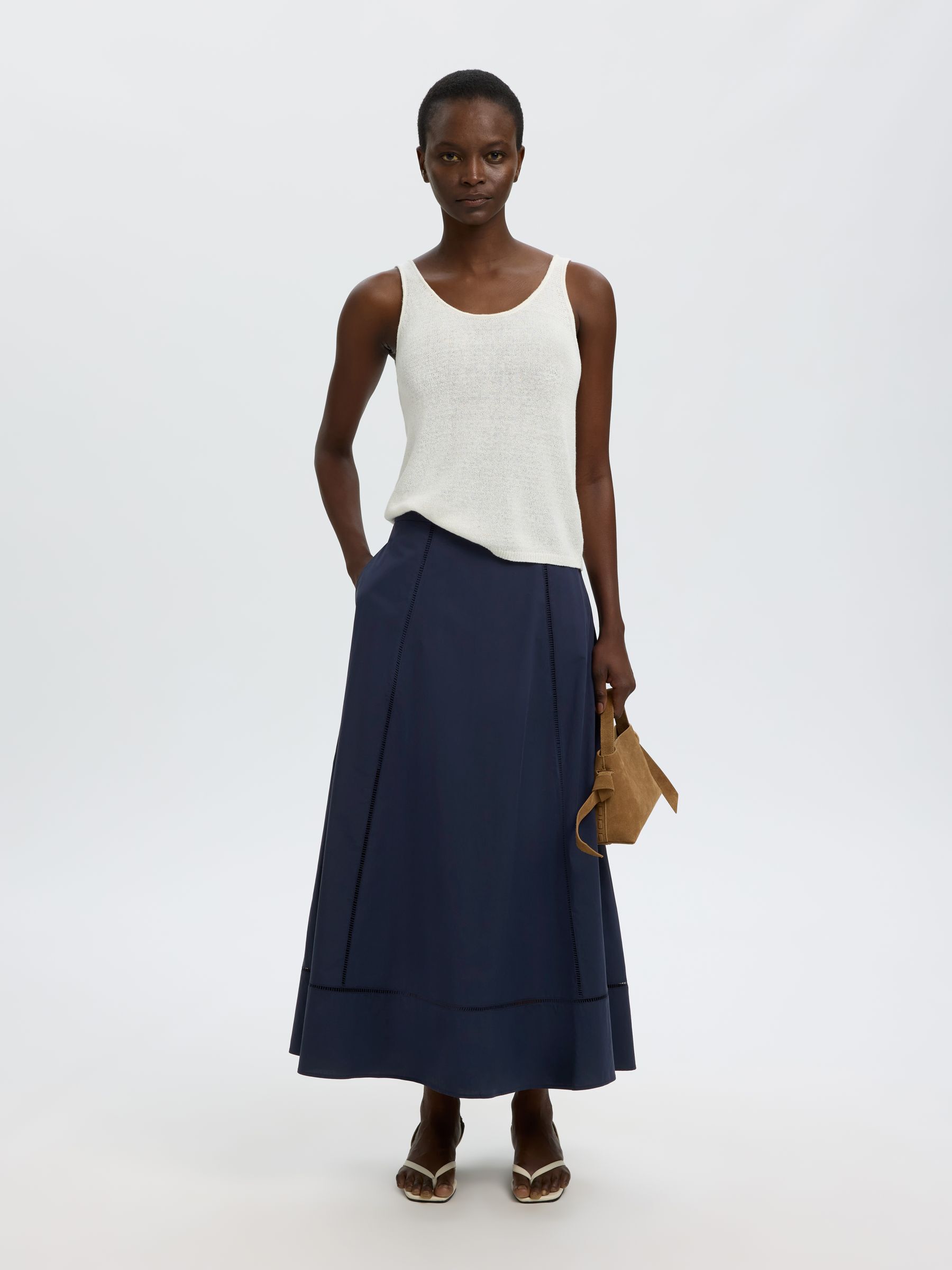 KATOENEN MAXI ROK, Dark Sapphire, highres