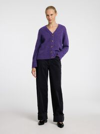 LOOSE FIT WOOL BLEND CARDIGAN, Liberty, highres