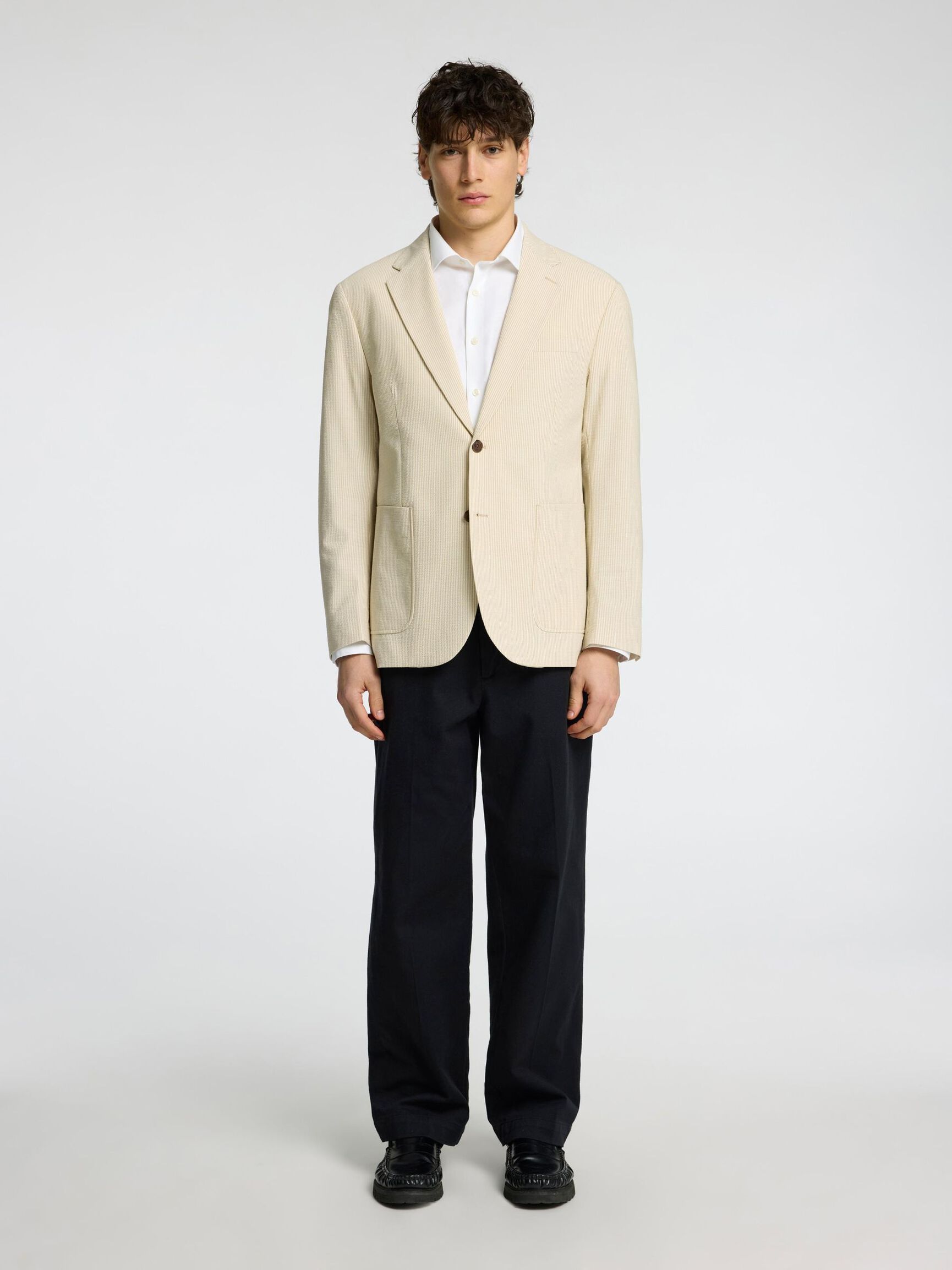 SEERSUCKER  BLAZER, Sand, highres