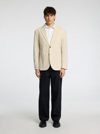 SEERSUCKER  BLAZER, Sand, highres
