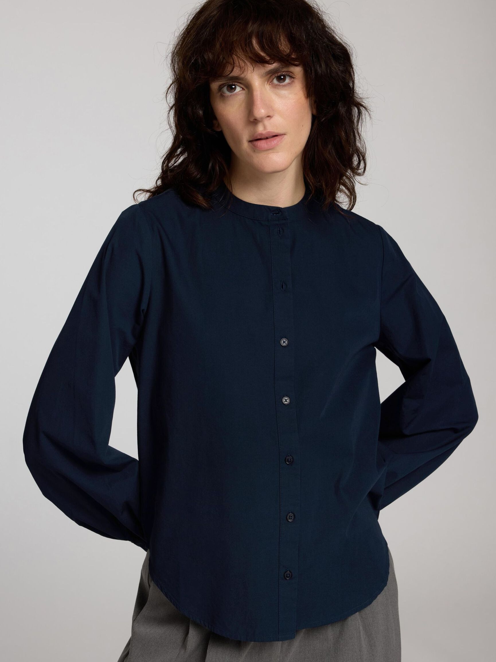 100 % COTON CHEMISE À MANCHES LONGUES, Dark Sapphire, highres