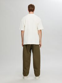 RELAXED FIT GEWAFELD T-SHIRT, Egret, highres