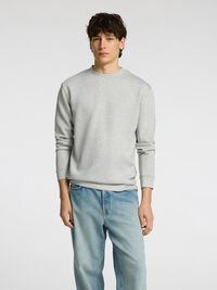 VISCOSE BLEND SWEATSHIRT, Light Grey Melange, highres