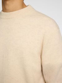 LET SWEATER MED RUND HALS, Oatmeal, highres