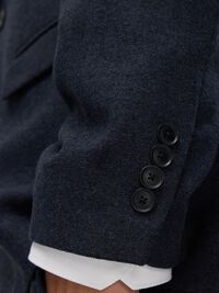 KARIERTER WOLLGEMISCH BLAZER, Dark Blue, highres