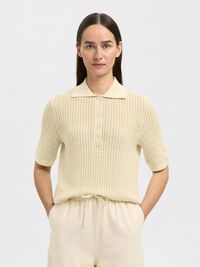 TEJIDO DE ALGODÓN CAMISETA DE POLO DE PUNTO, Birch, highres