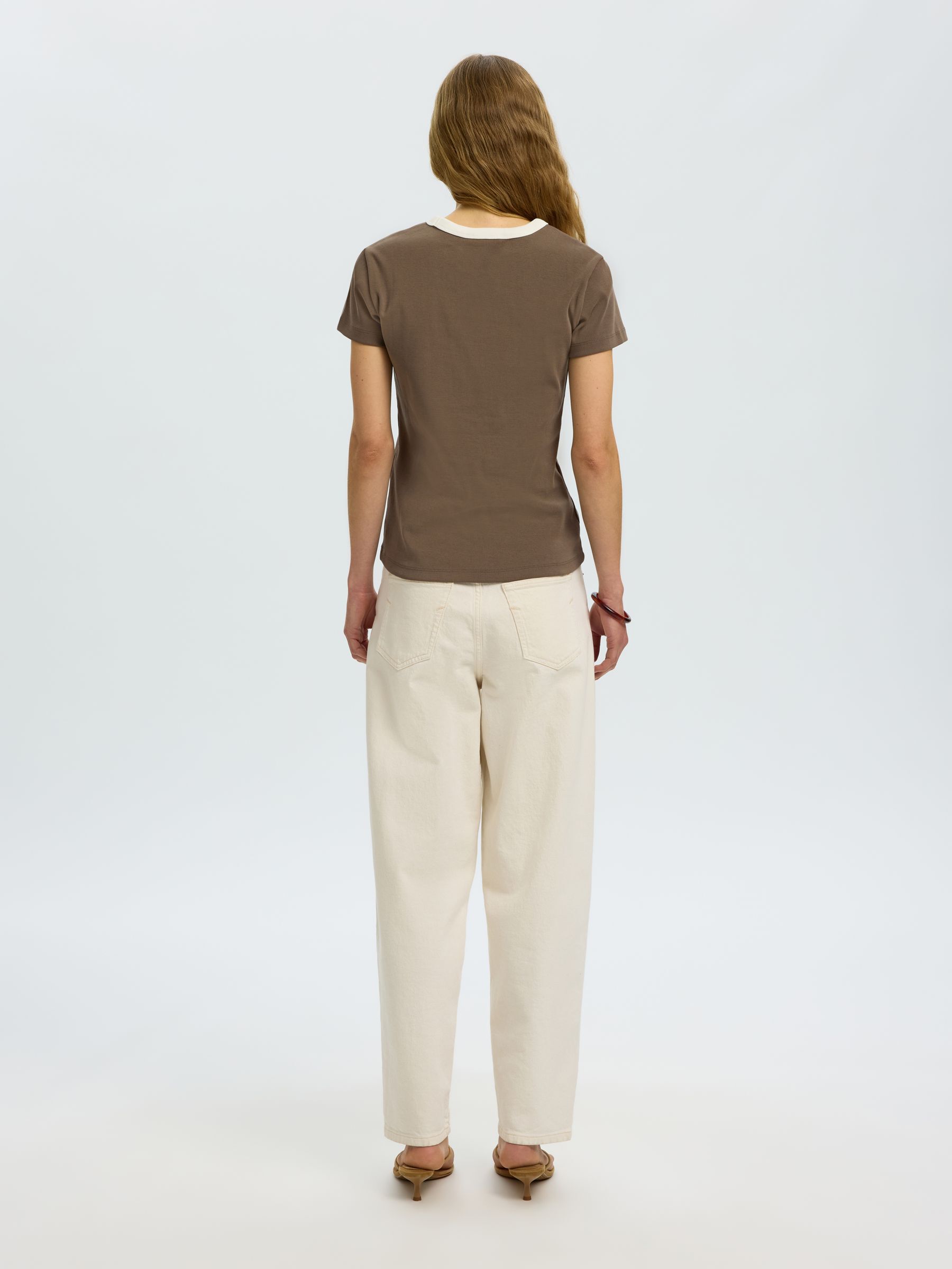 COTTON SHORT-SLEEVED T-SHIRT, Chocolate Chip, highres