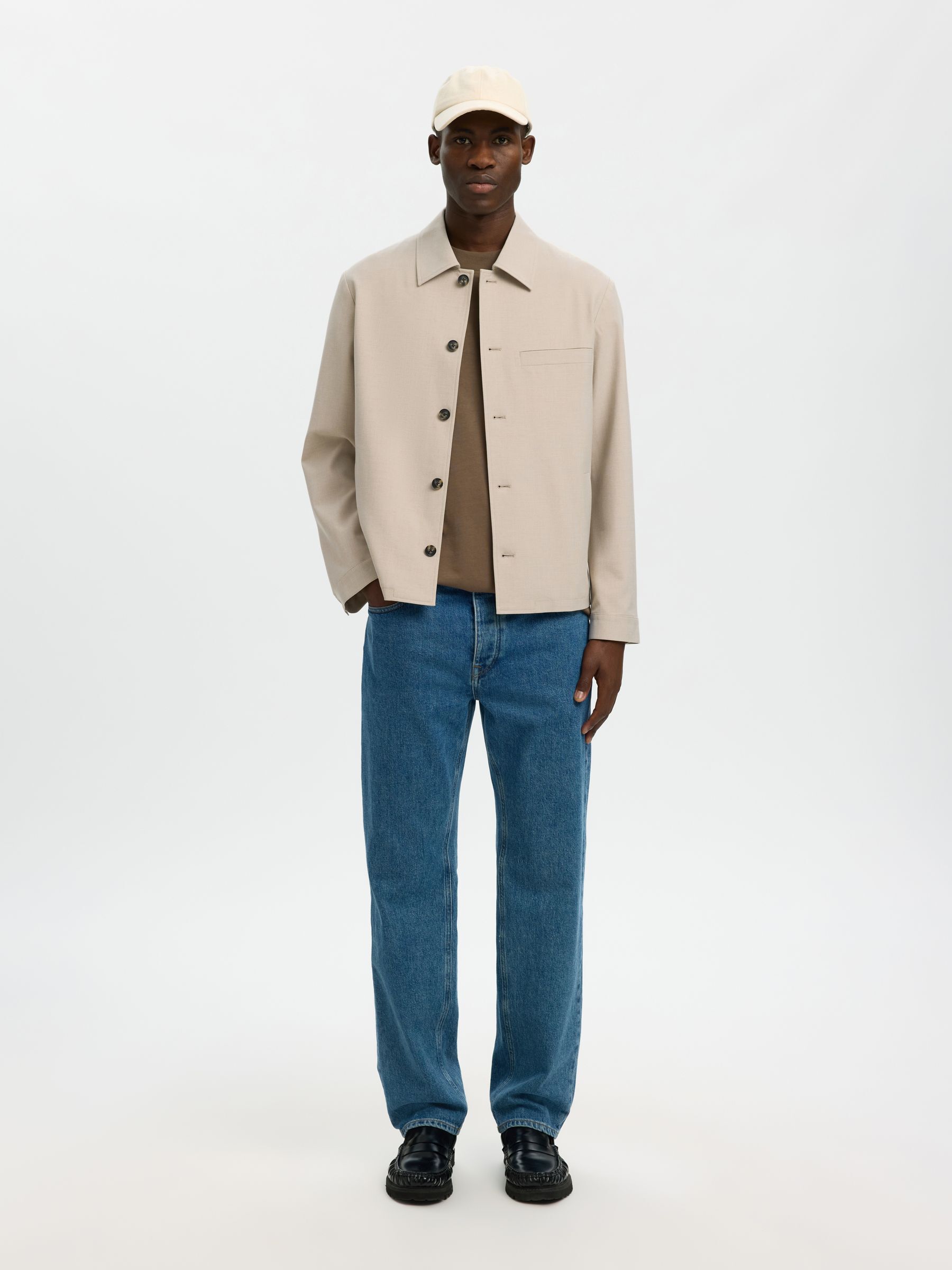 TAILORED OVERSHIRT, Egret, highres