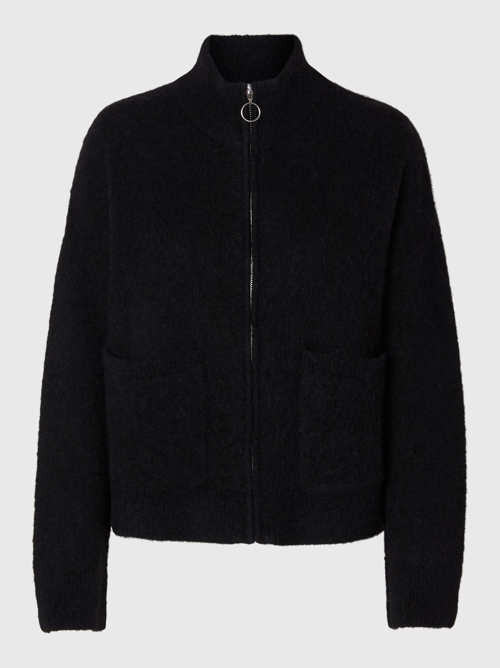 LAINE MÉLANGÉE CARDIGAN, Black, highres