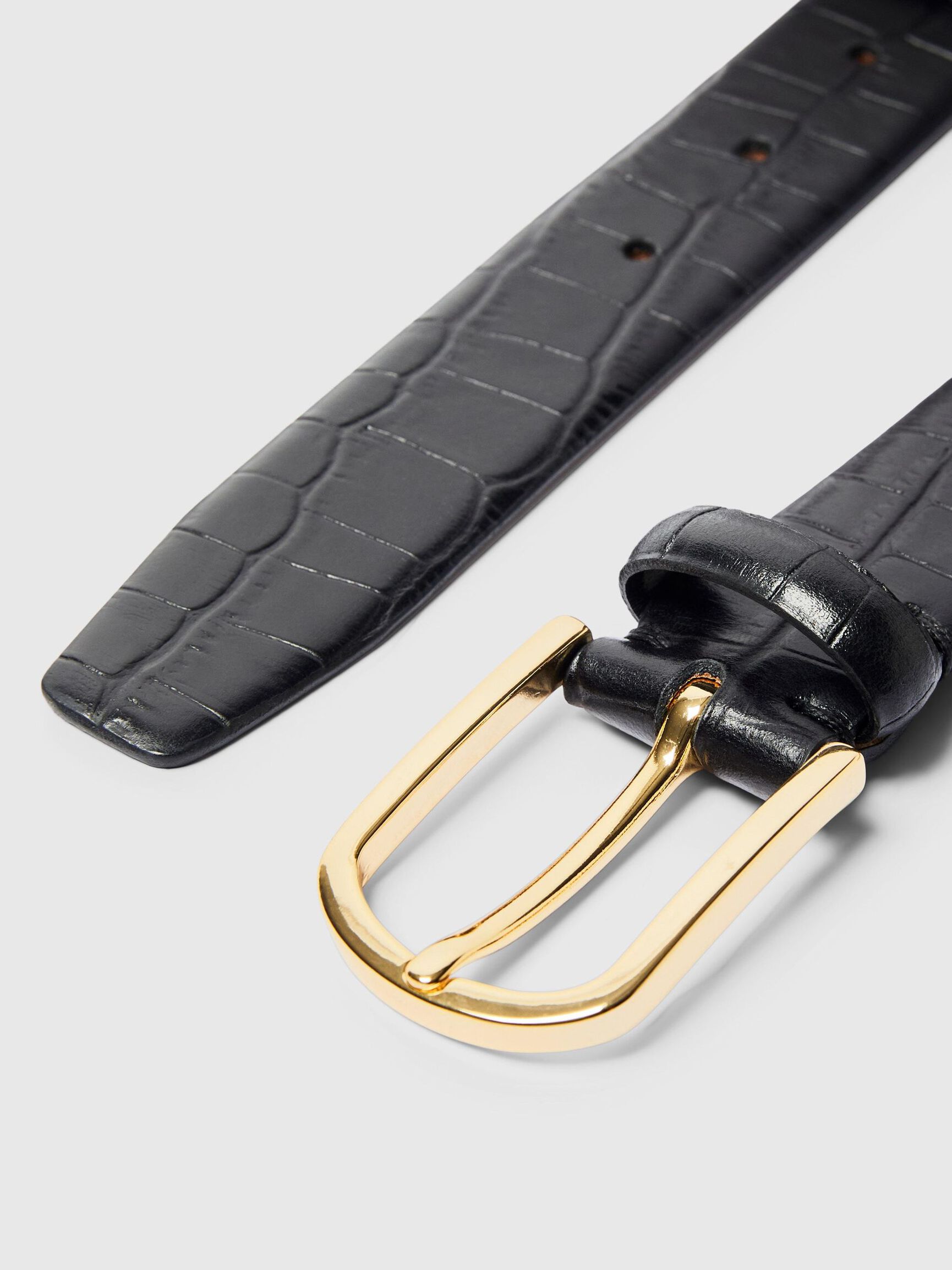 100% LEATHER BELT, Black, highres