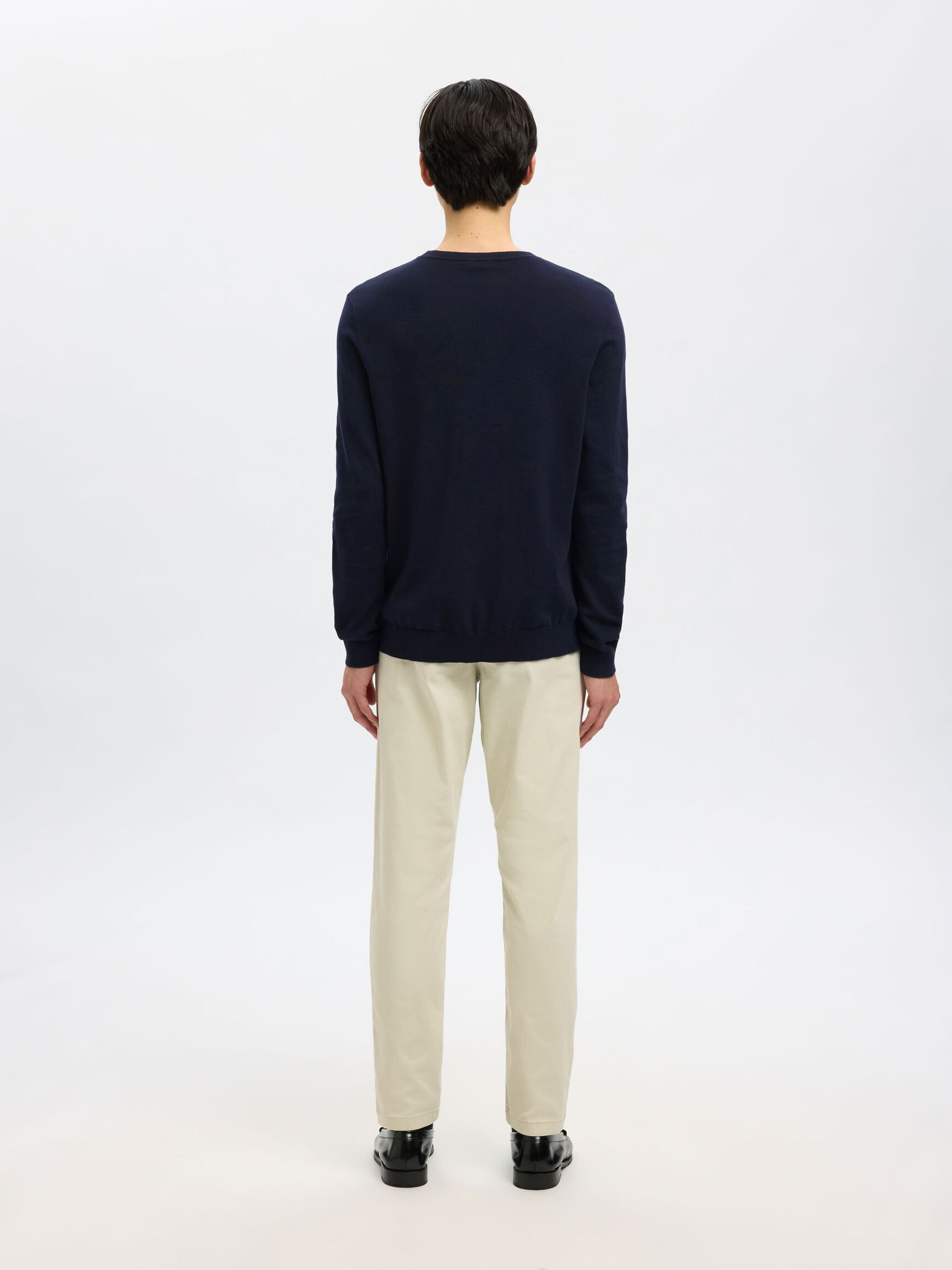 LONG-SLEEVED KNITTED JUMPER, Navy Blazer, highres