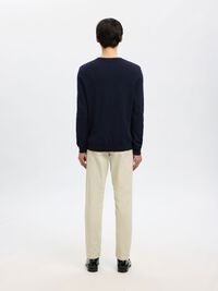 LONG-SLEEVED KNITTED JUMPER, Navy Blazer, highres