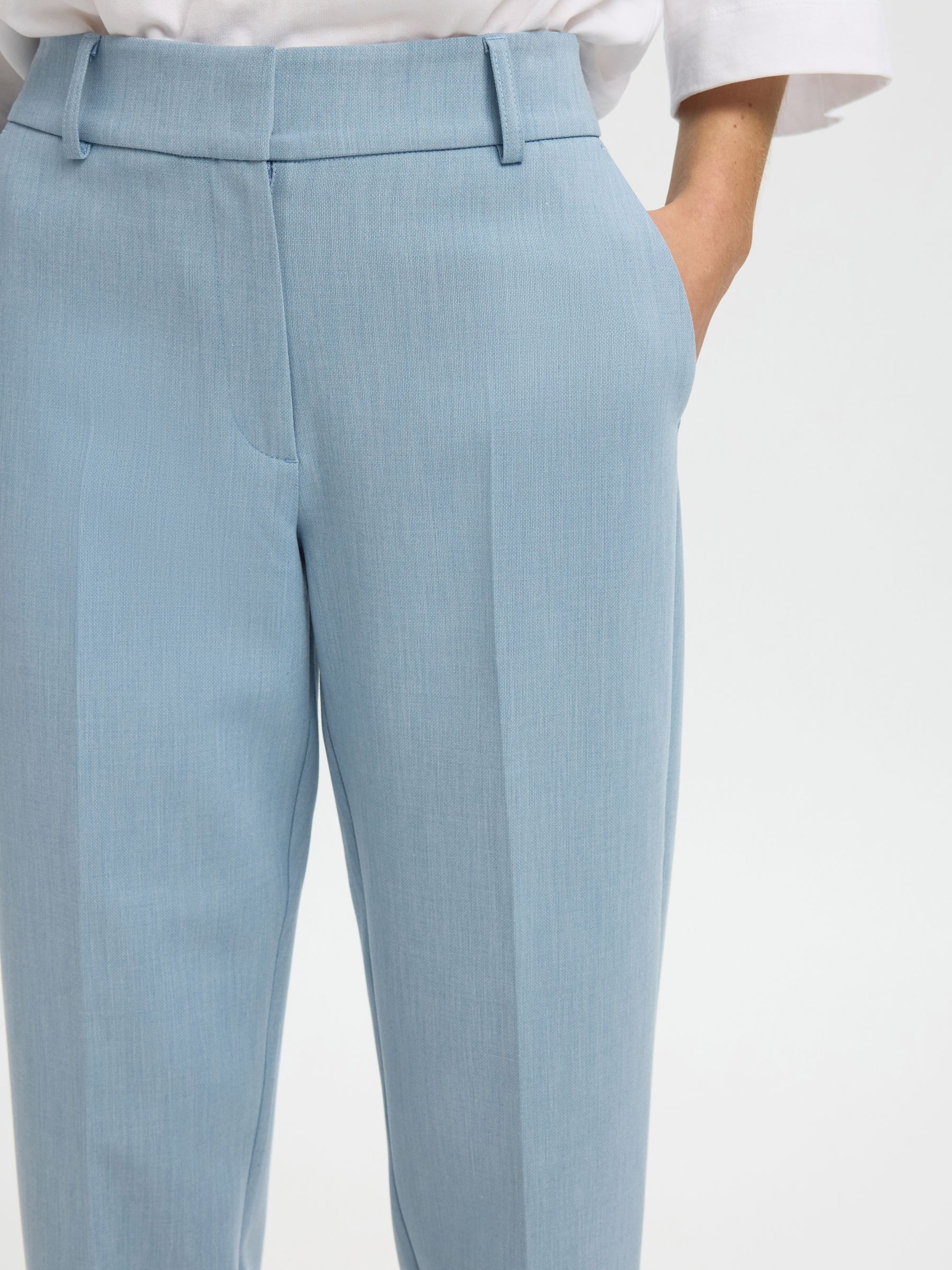 CROPPED TROUSERS, Dusty Blue, highres
