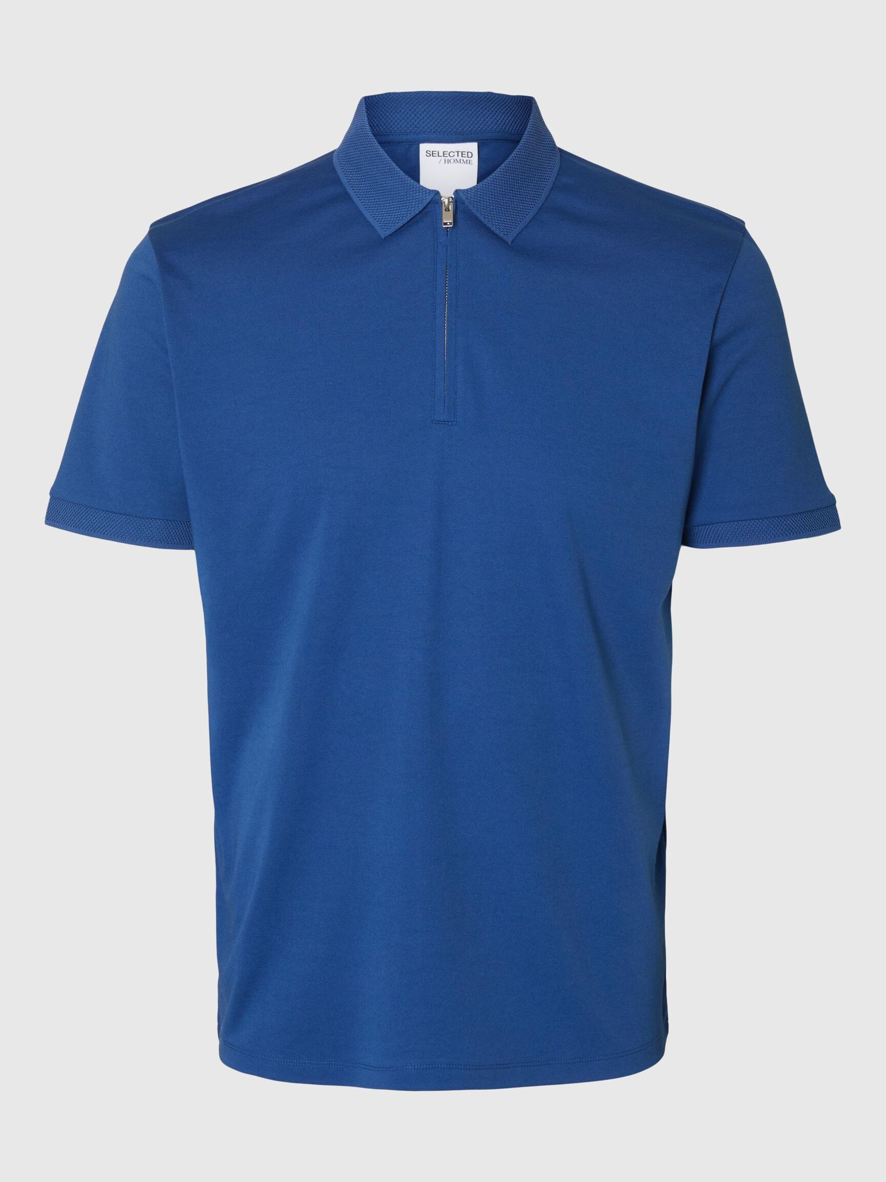 ZIPPER POLO SHIRT, Set Sail, highres