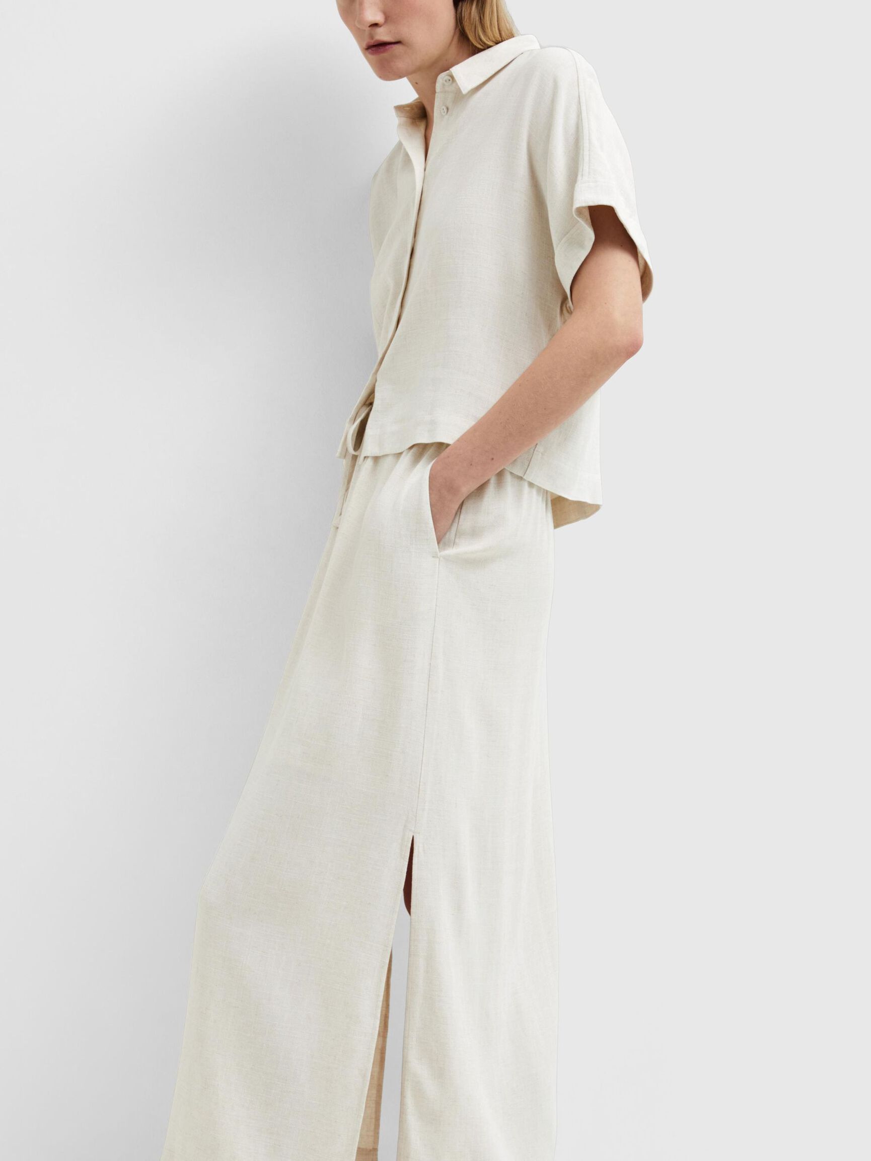 HIGH WAISTED MAXI SKIRT, Sandshell, highres