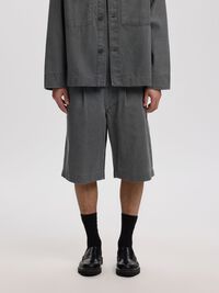 SELVEDGE DENIM SHORTS, Light Grey Denim, highres