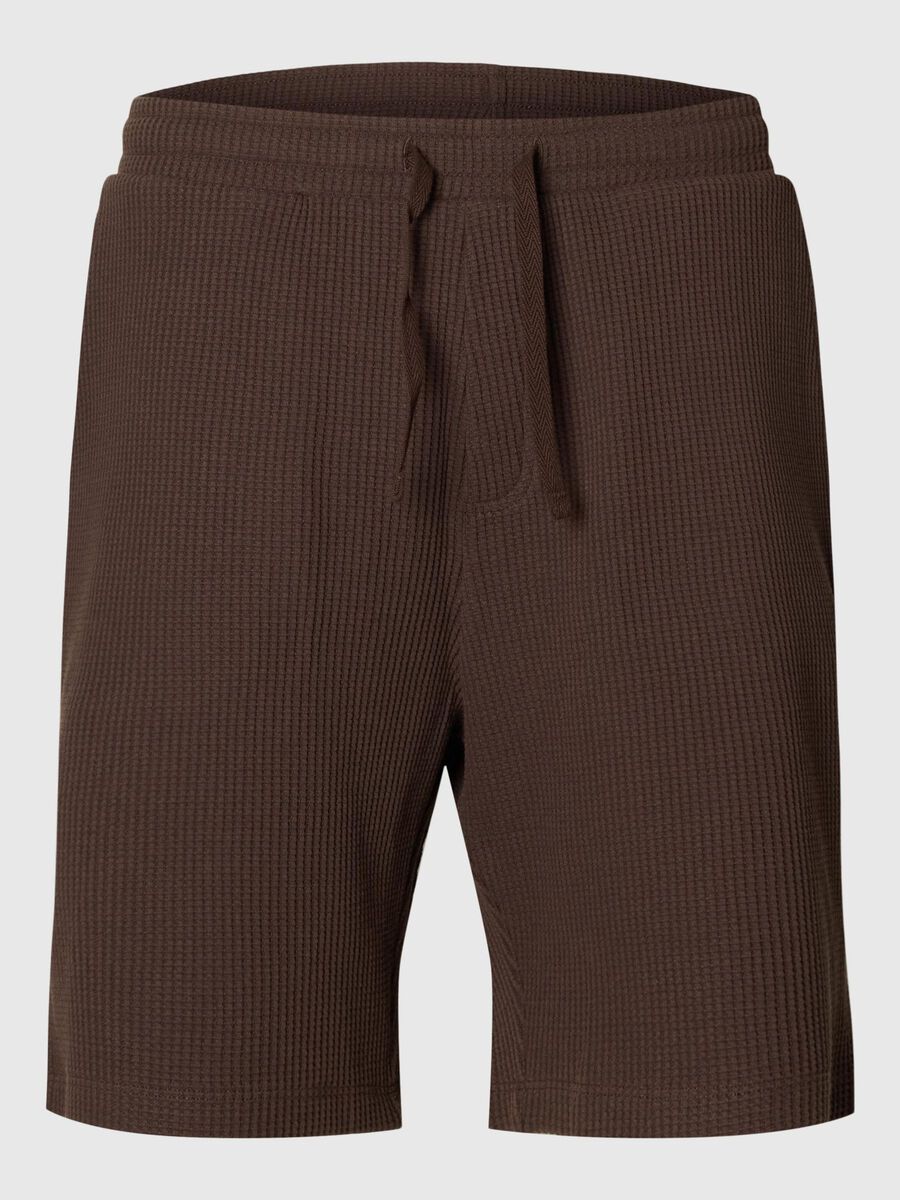 Selected WAFFLED SHORTS, Chocolate Brown, highres - 16094897_ChocolateBrown_001.jpg