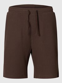 WAFELTEXTUUR SHORTS, Chocolate Brown, highres
