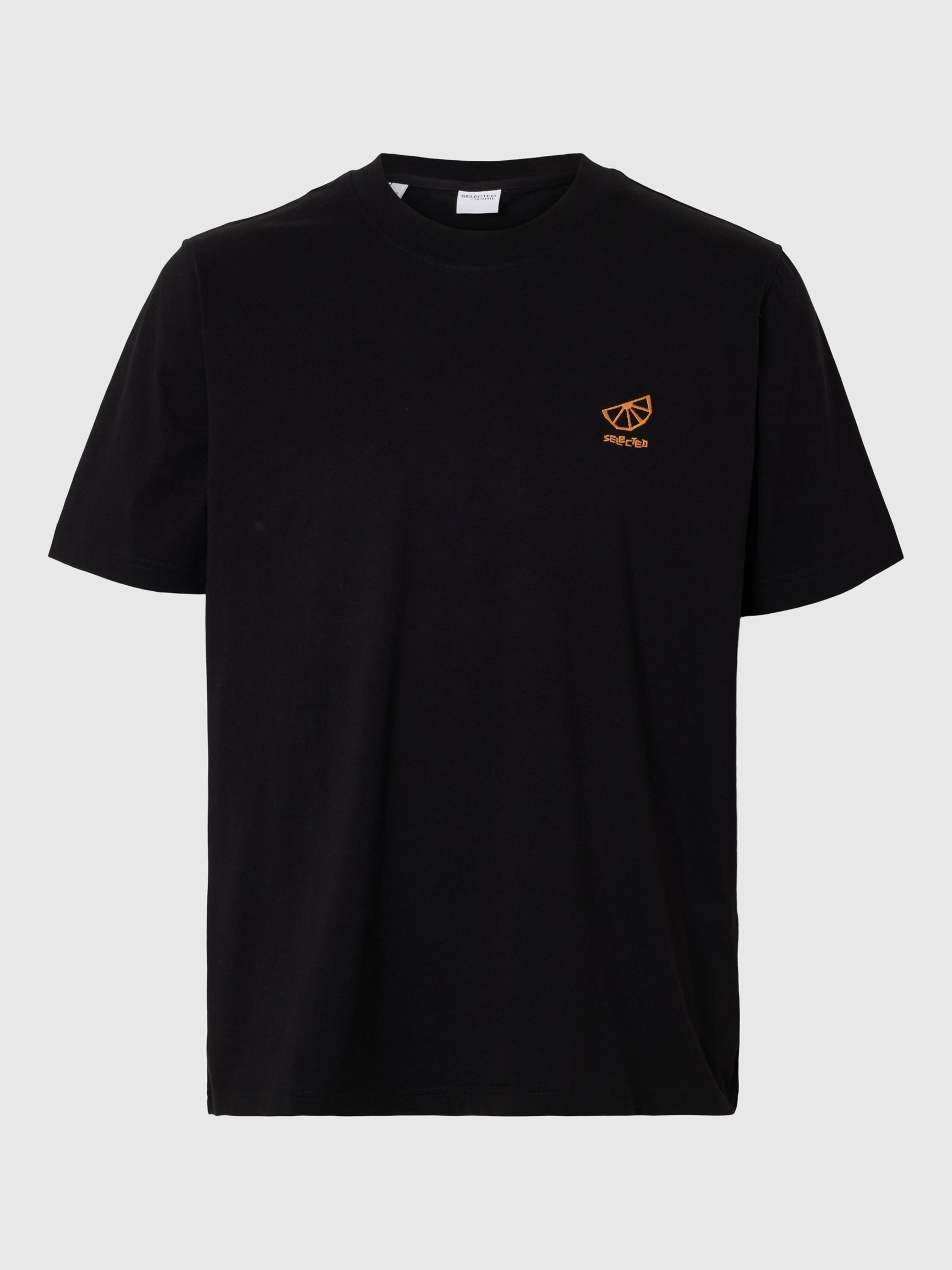 BESTICKTES T-SHIRT, Black, highres