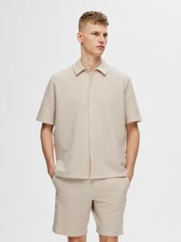 SEERSUCKER CHEMISE À MANCHES COURTES, Desert Taupe, highres