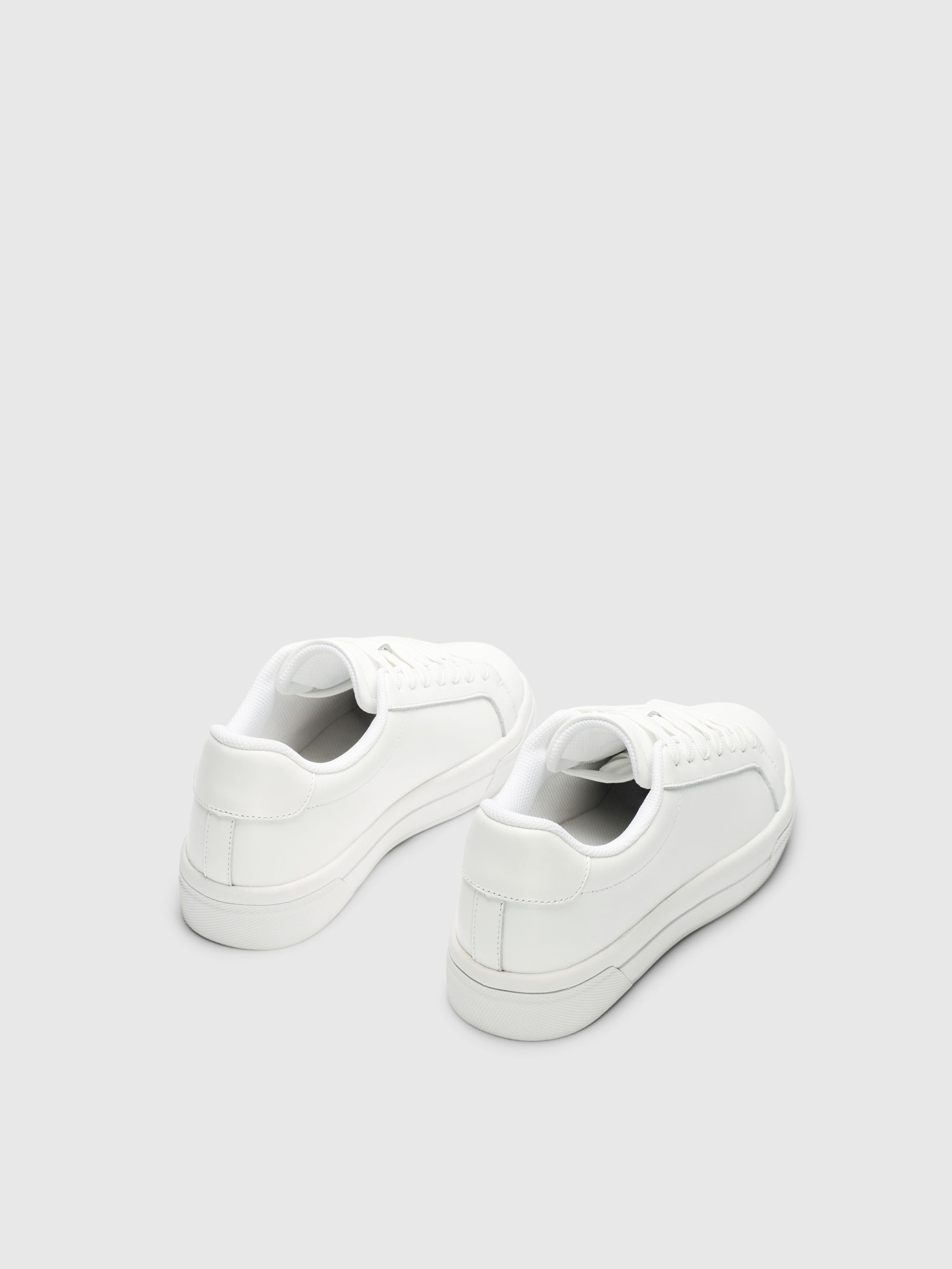 LACE UP LEATHER TRAINERS, White, highres
