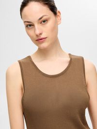 VISCOSE BLEND KNITTED MAXI DRESS, Coca Mocha, highres